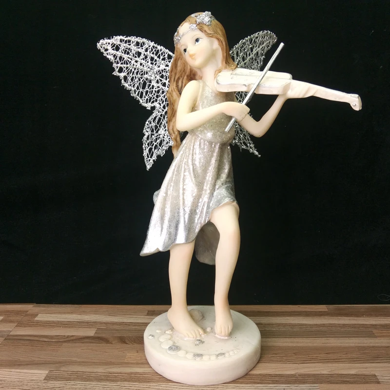 Волшебные садовые фигурки Angel Statues Love Music Girl Flower из смолы домашний декор свадебные