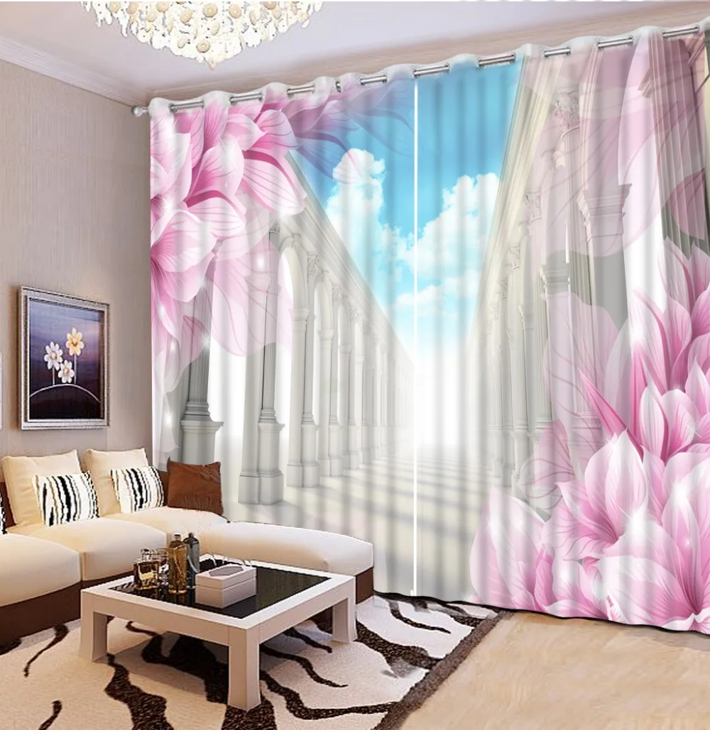 

Europea Blackout expand the space Curtains Modern 3D Window Curtains For Living room Bedding room Kitchen room Study