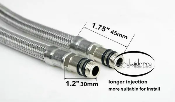 

1 pair of G1/2"B 600mm Stainless Steel Flexible cold/hot mixer Faucet Water supply pipe Hoses