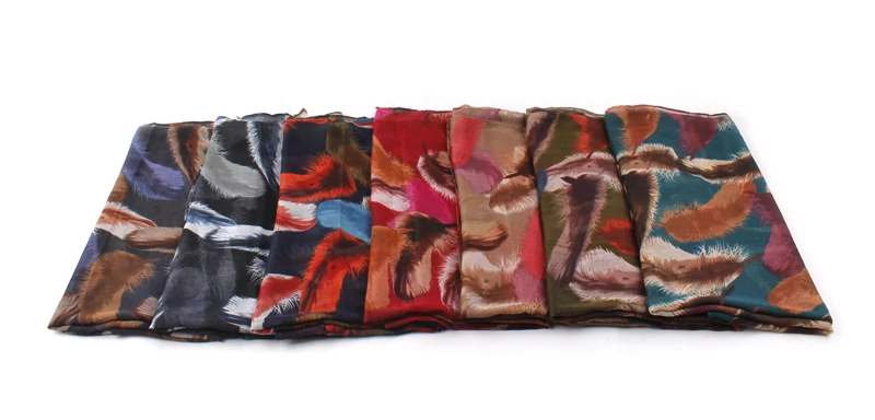 2016 Весна Лето Женщин Мода Полиэстер Перо шаблоны Шарф 180 см * 90 7 Цвета | Аксессуары