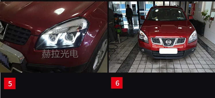 Автомобильный Стильный чехол на голову для Nissan Qashqai 2008-12 фары светодиодный фонарь DRL Объектив Двойной Луч Биксеноновые автомобильные аксессуары
