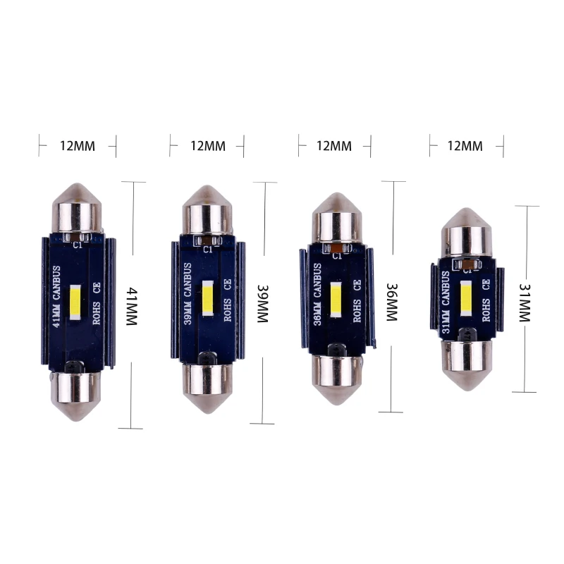 1 шт., CANBUS c5w светодиодный 31 мм 36 мм 39 мм 41 мм 1SMD 1860 чип, светодиодный лампочка, автомобильный купольный светильник Canbus, без ошибок, автомобильная внутренняя лампа для чтения