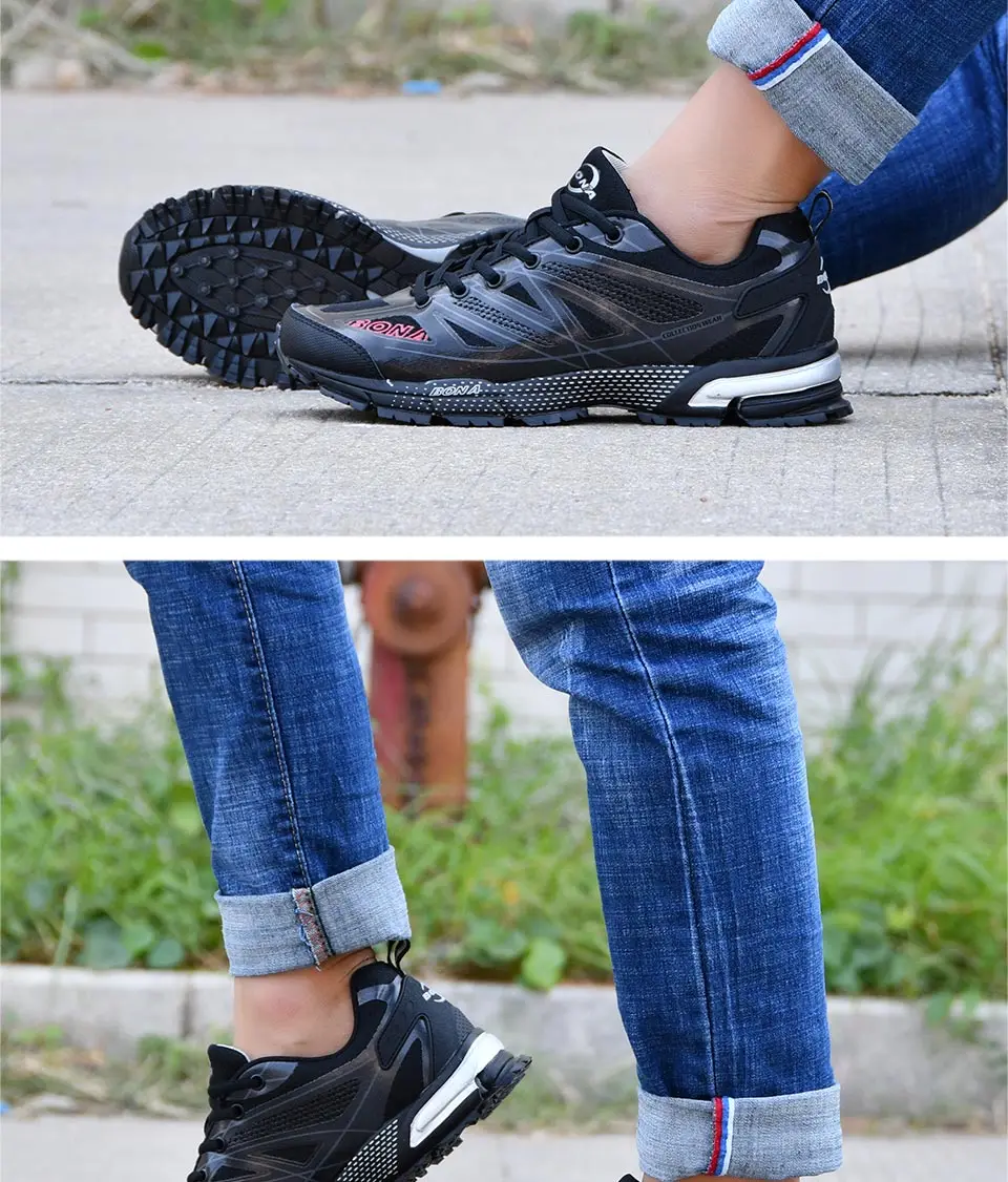 BONA New Fashion Outdoor Men Casual Shoes Trendy Comfortable Mens Sneakers Breathable Lightweight Man Walking Trainers