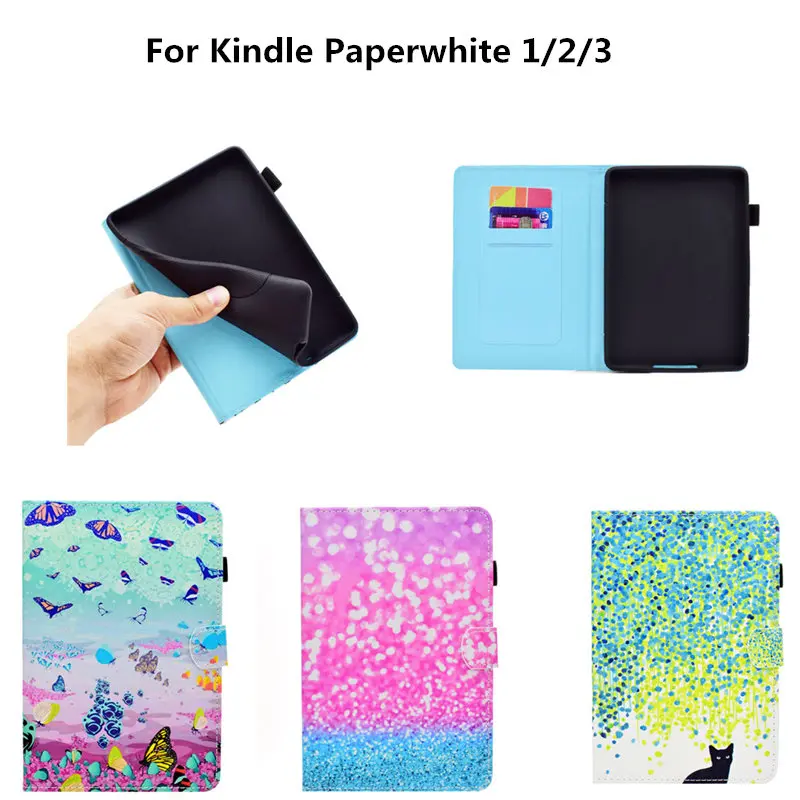 Кожаный чехол Smart Auto сна/Пробуждение Симпатичные Обложка для Amazon Kindle Paperwhite 1 2 3 6
