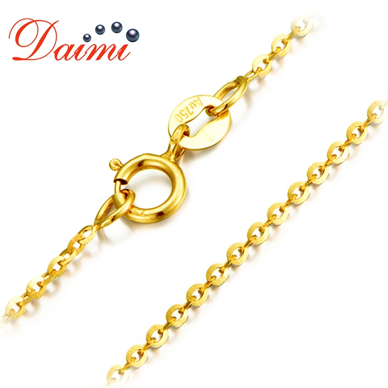 DAIMI Подлинная 18K цепочка из желтого золота AU750 цена ожерелье чистая | Украшения и
