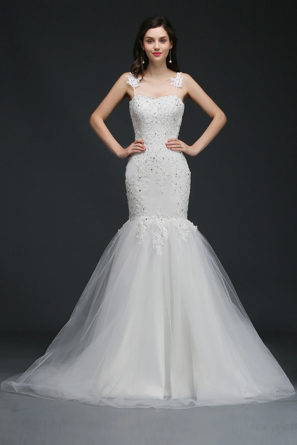 Новинка 2019 г. свадебное платье Русалочки Vestido de Novia кружево Иллюзия сзади