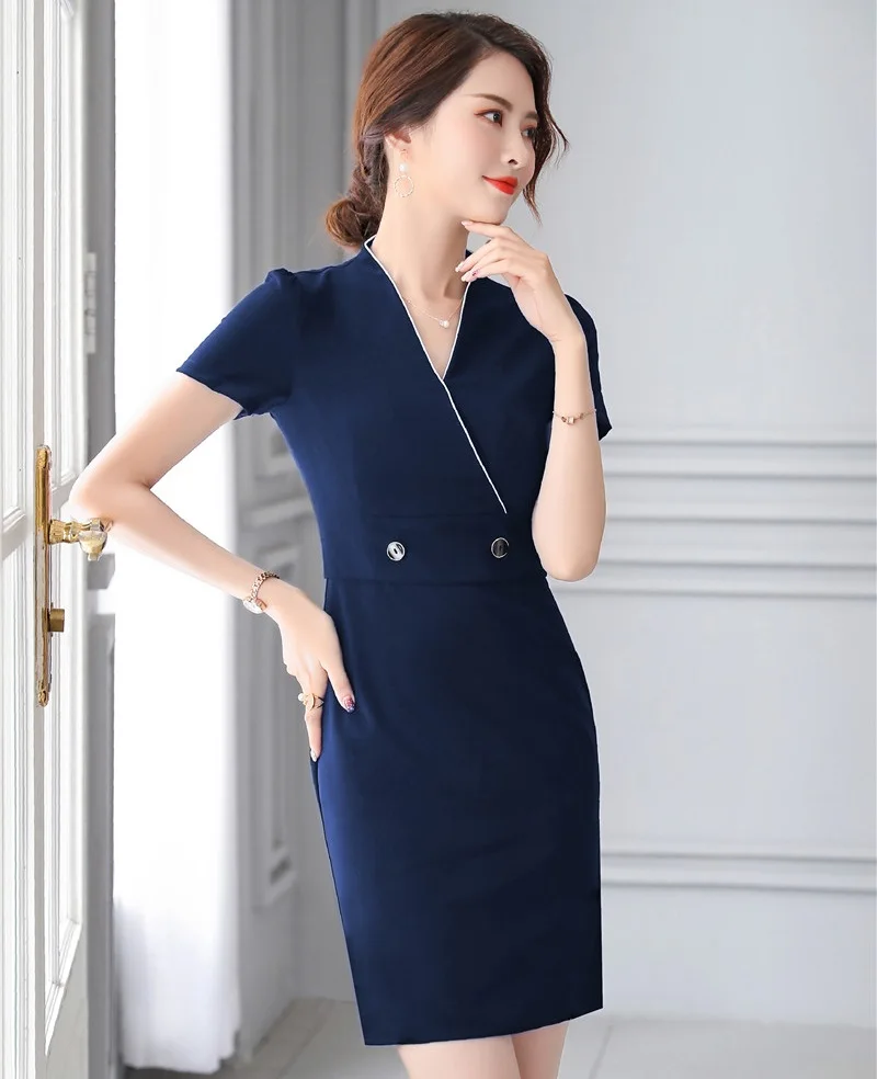 Женское вечернее мини платье с v образным вырезом и коротким рукавом деловая