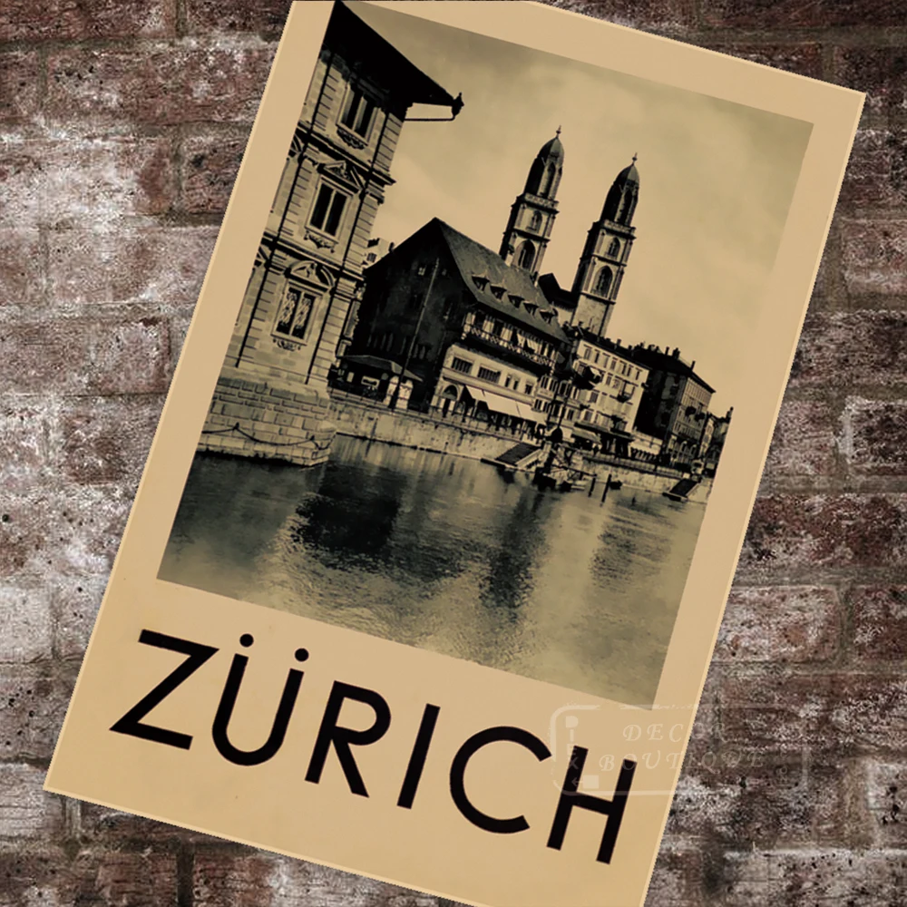 Швейцария Zurich Tourism 1928 классические картины на холсте винтажные настенные плакаты