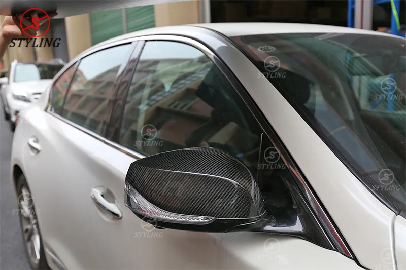 Q60 сухой карбоновое Зеркало Обложка для Infiniti QX30 Q50 Q70 боковые заднего вида крышка зеркала добавить на стиль
