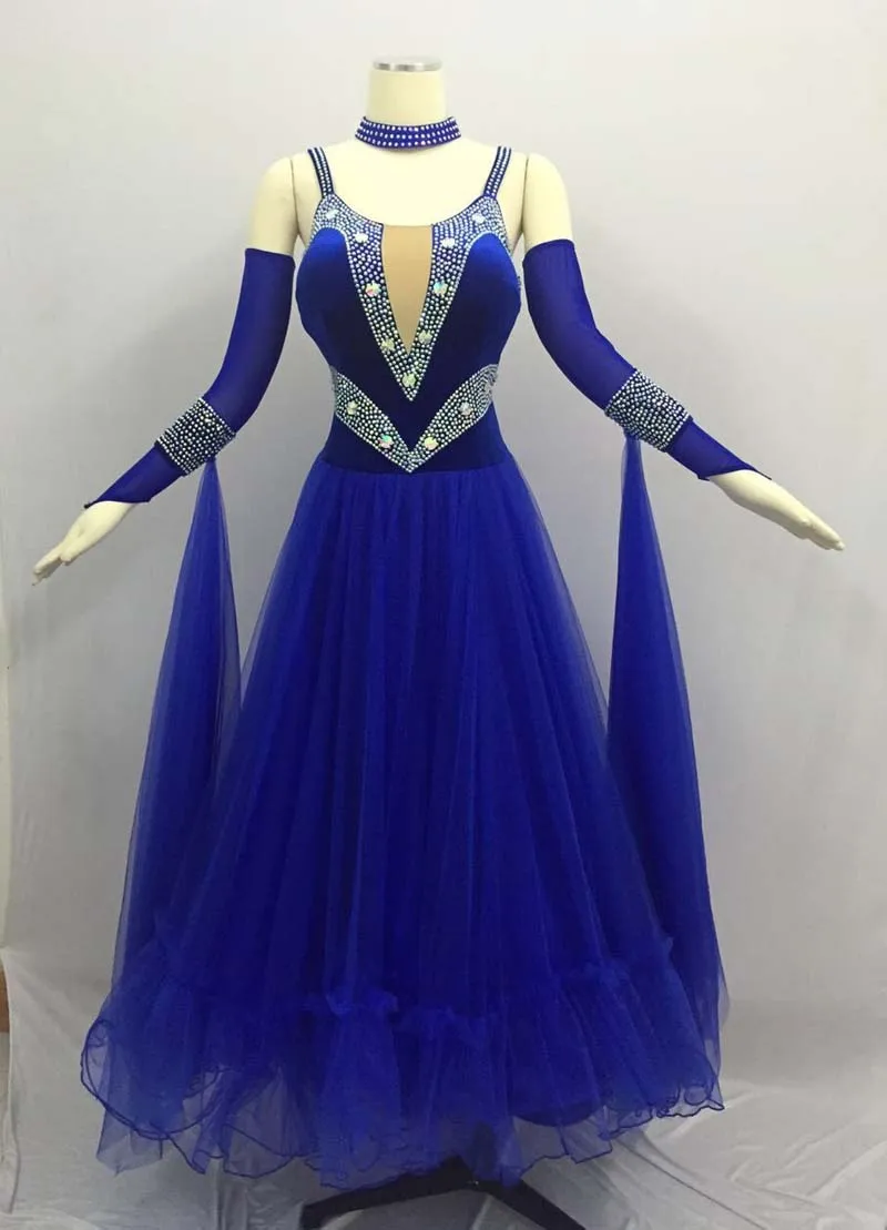 

Платье женское, для бальных танцев, ярко-синего цвета