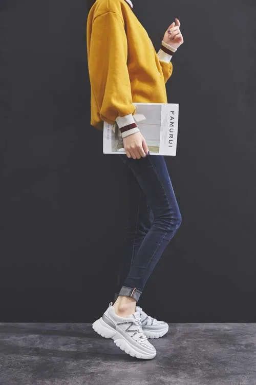 White Shoes Women Casual Sneakers Platform Fashion Brand zapatillas mujer Spring New chaussures femme Ladies footware B