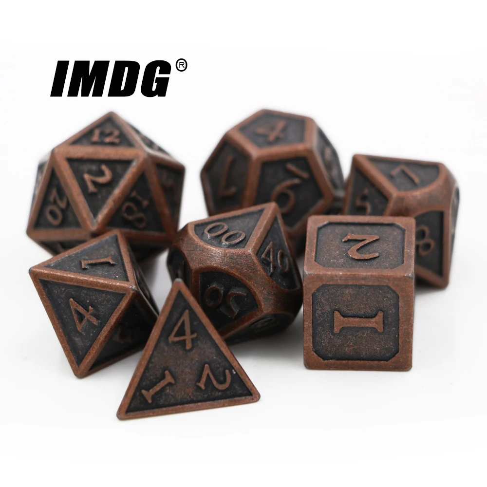 IMDG 7 шт./компл. креативная РПГ игра игральные кости многогранные металлические DND