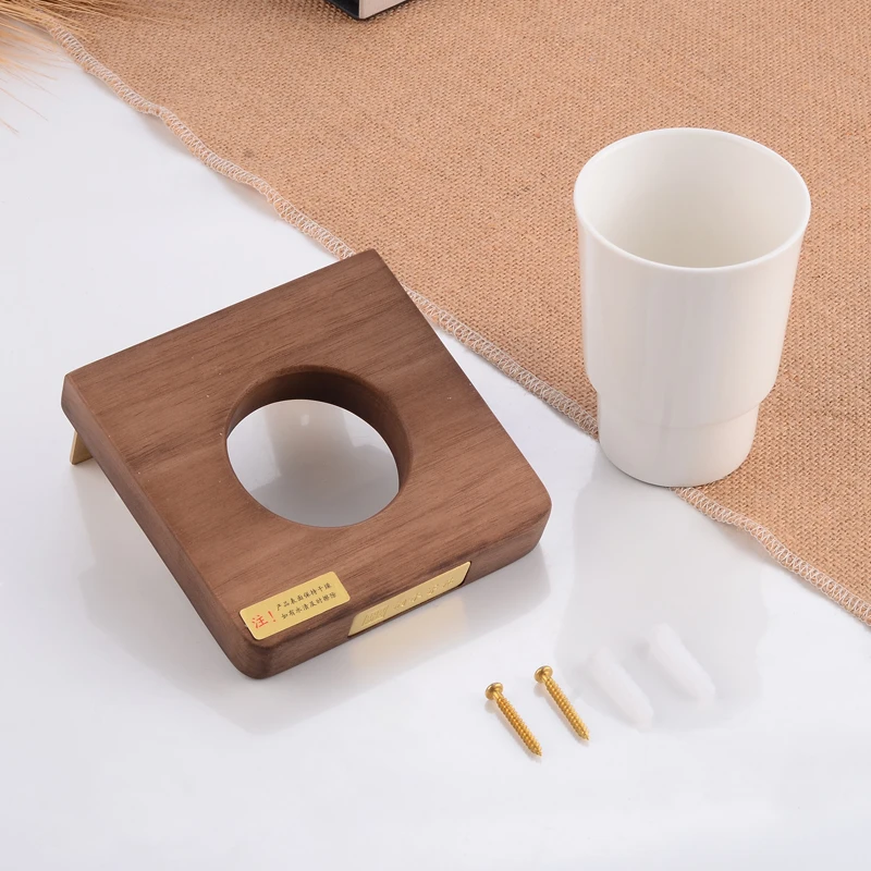 Держатель для зубной щетки стеклянный стакан держатель из латуни и дерева в