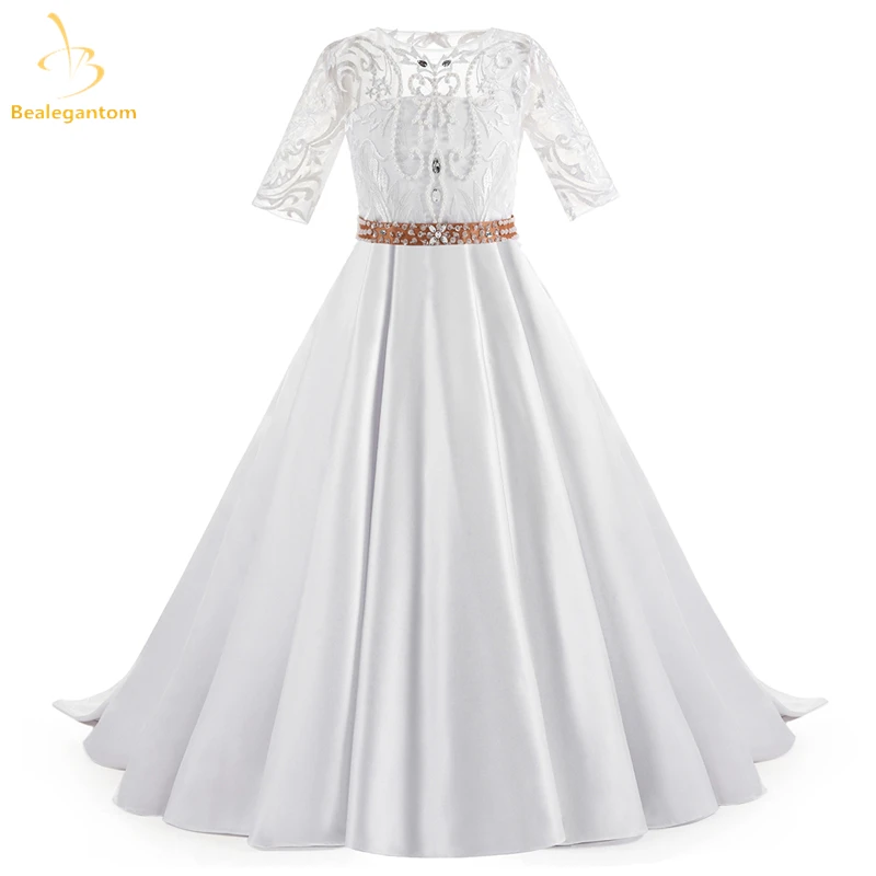 

Новинка 2019, платья для девочек с цветочным рисунком и аппликацией в виде банта, с блестками и бисером, детское нарядное платье для принцессы,...