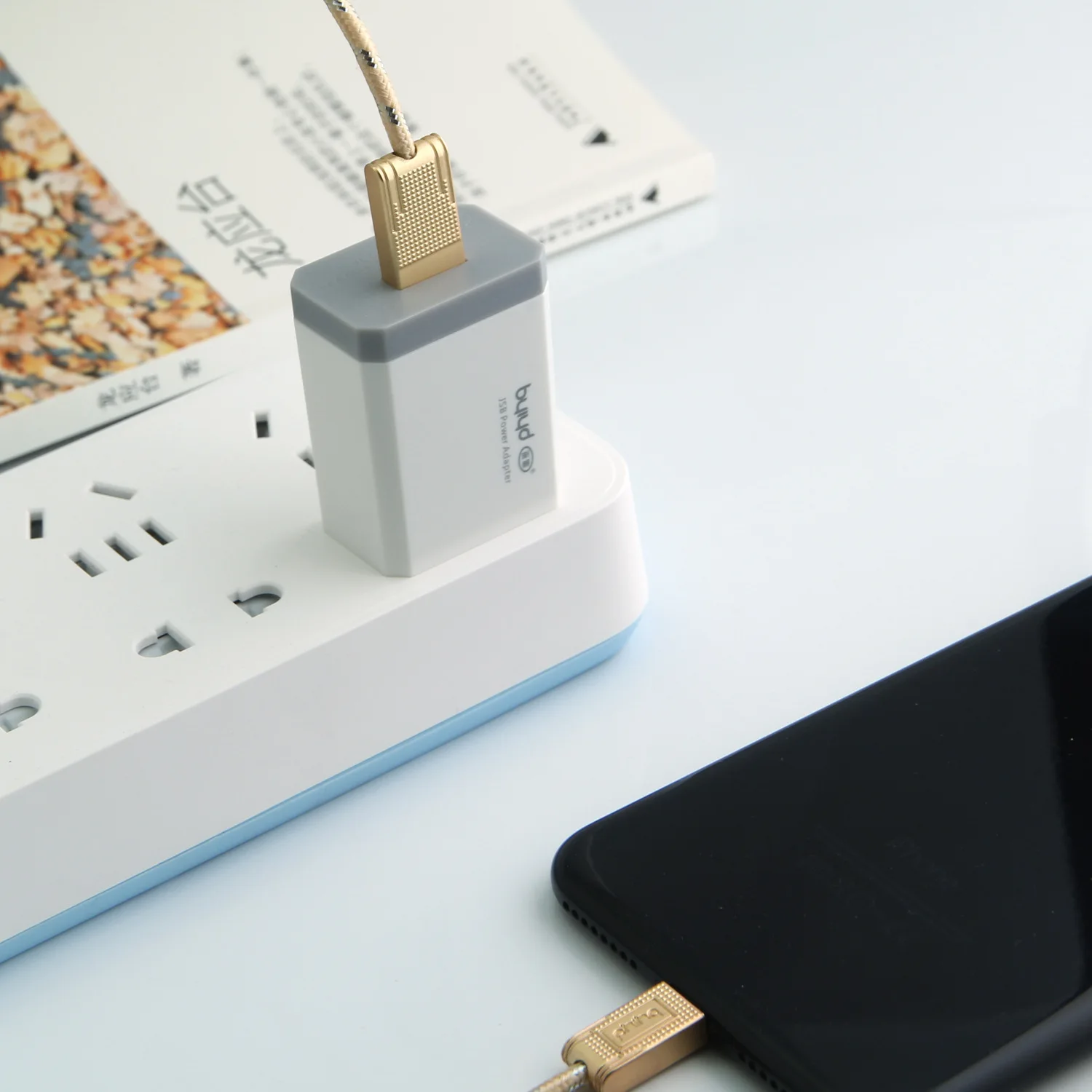 Зарядки голову IPhone Android мобильного плоским универсальный одной ноге 2.1A Быстрая