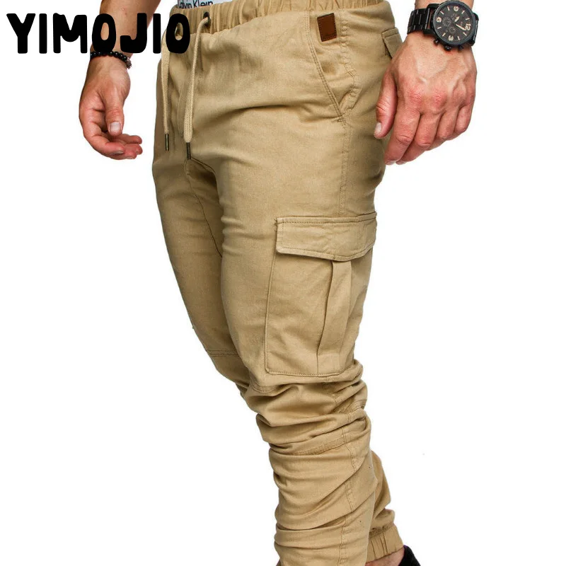 Ropa De Hombre карго прямые брюки карманы полная длина тонкие брюки повседневные мужские брюки карго Брюки мужские уличные плиссированные повседневные