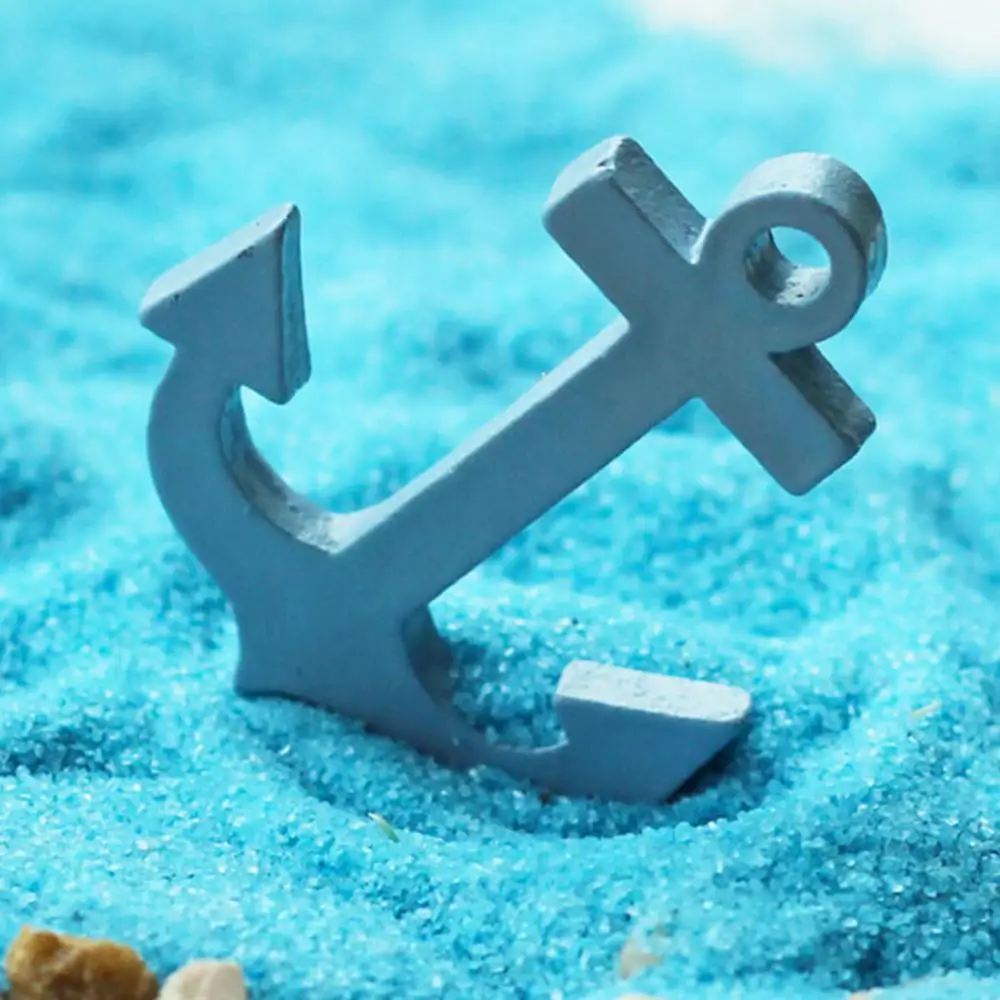 10 шт./лот пляжный стиль трехмерный мини якорь садовое украшение микро