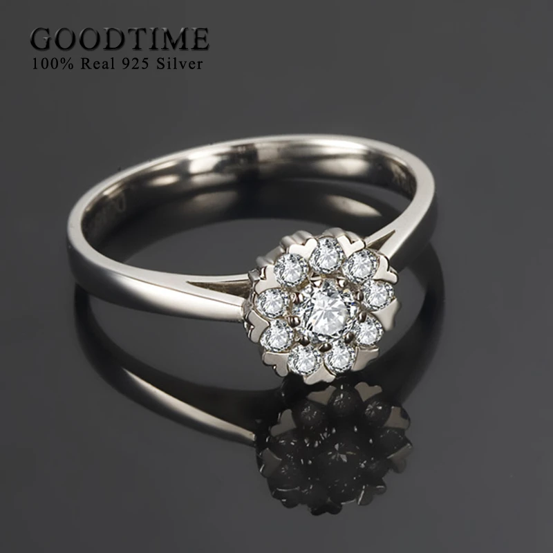 Женское Обручальное кольцо из серебра 925 пробы с фианитом | Украшения и