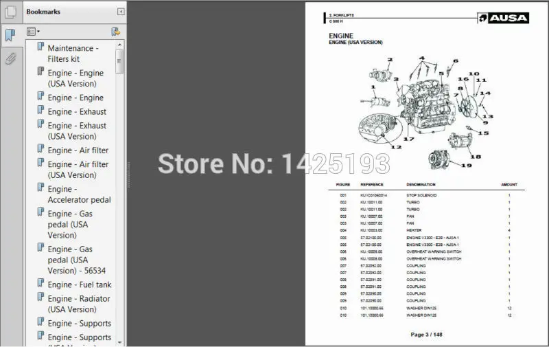 AUSA Forklift Spare Parts Catalog and Service Manual | Автомобили и мотоциклы
