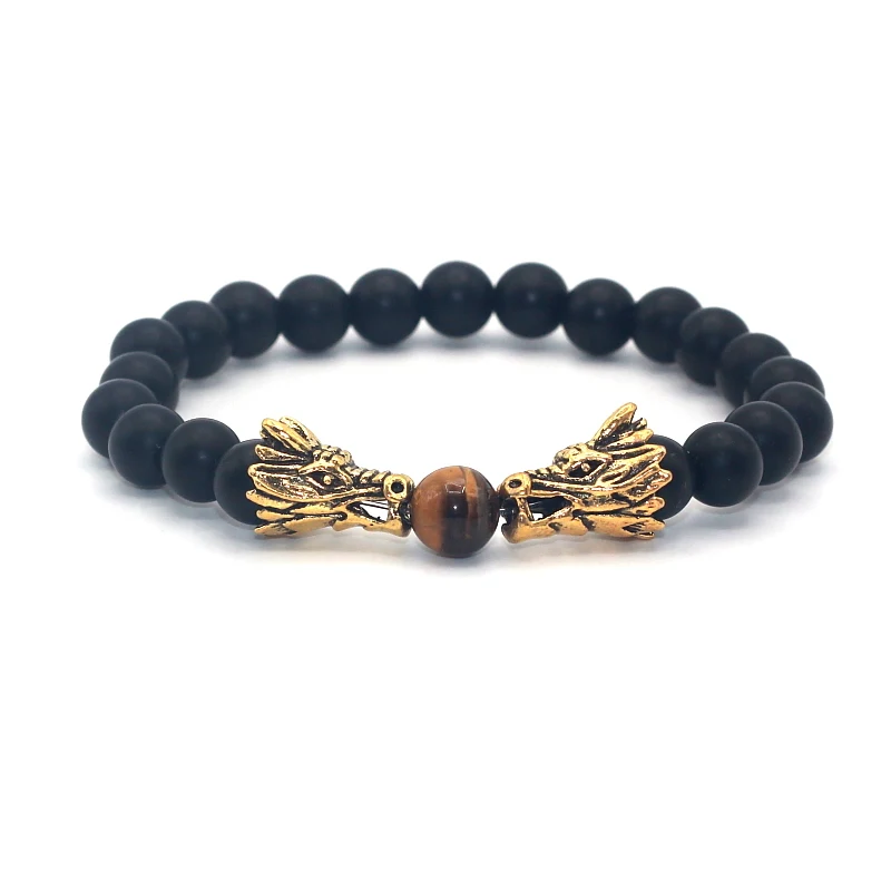 Натуральный Матовый Черный камень бусины бирюзы тигровый глаз оникс двойной