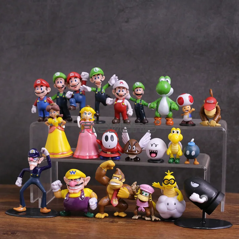 Супер Марио Bros семья мини фигурки из ПВХ игрушки 22 шт./компл. Луиджи уарио Waluigi Toad