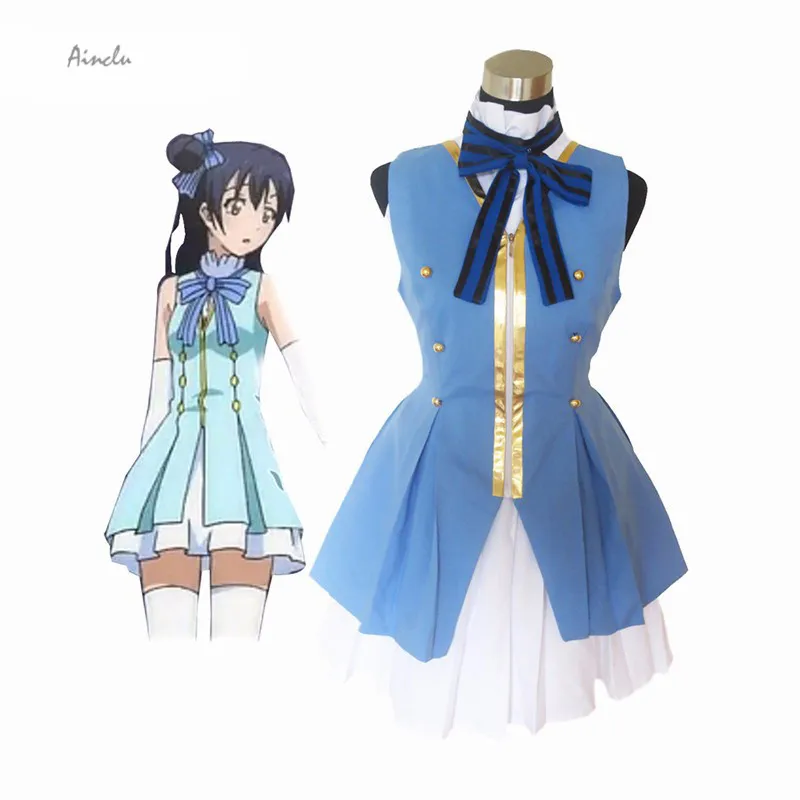 Ainclu Бесплатная доставка Adul Синий Новый Модный LoveLive! Sonoda Umi Косплей Брендовые