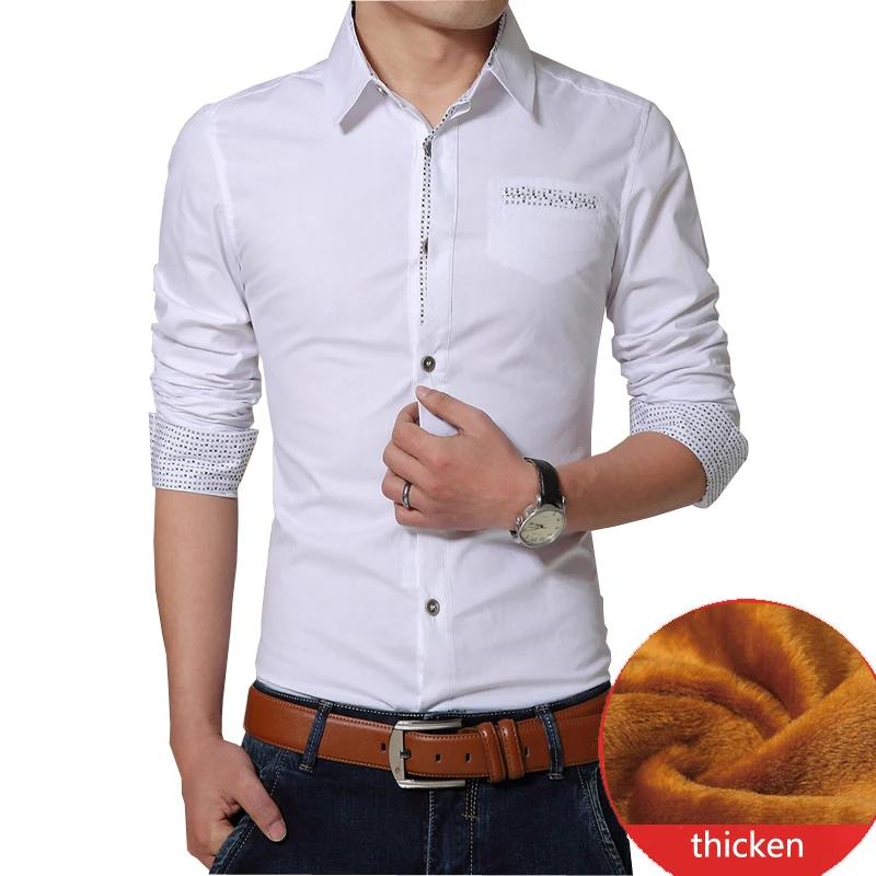 Брендовая осенне зимняя повседневная рубашка мужские теплые строгие рубашки