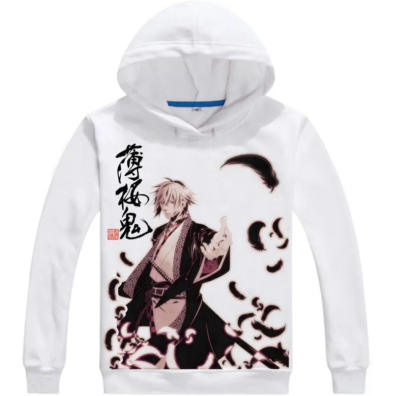 Толстовка с капюшоном Hakuouki Shinsengumi Kitan аниме Hijikata Toshizo косплей белые толстовки