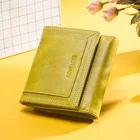 Женский кошелек из натуральной кожи Contact's, маленький бумажник для мелочи, кредитница, кредитница