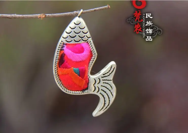 Серебряное ожерелье Miao Yin с орнаментом для вышитых кулонов в виде древней