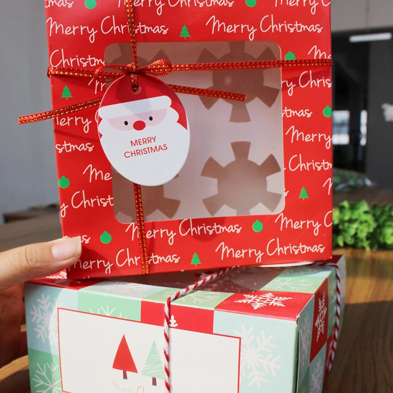 10 шт. 16*16*8 см милая Подарочная коробка с Санта Клаусом принадлежности для