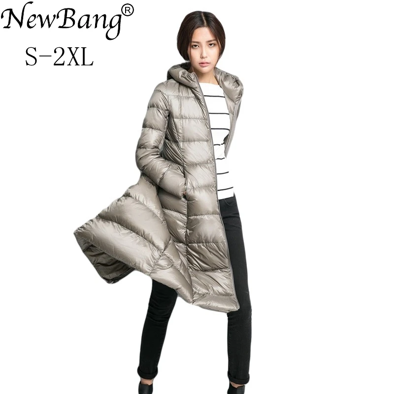 NewBang Brand Winter Long Down Coat Female Lightweight Down Jacket For Women Feathers Coat Winter Windbreaker Warm Parka