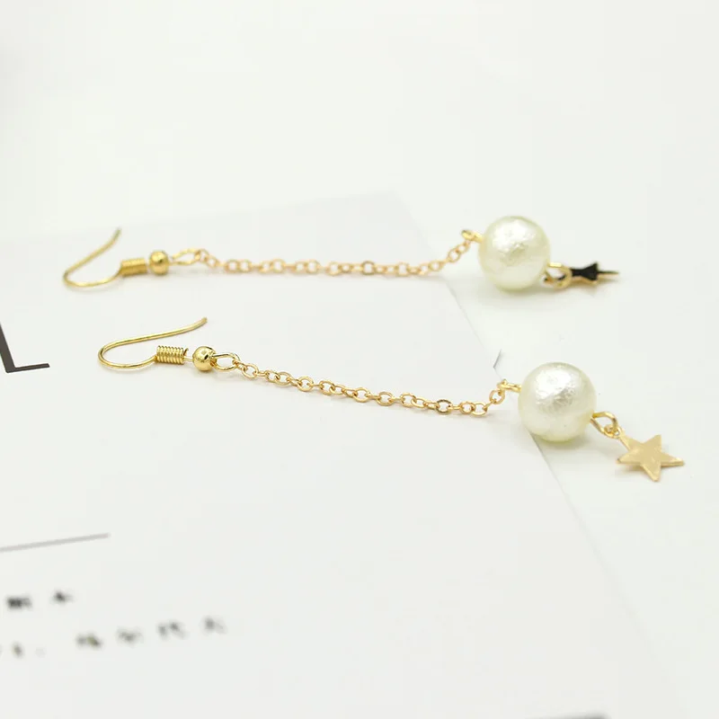 Длинные висячие серьги для женщин имитация жемчуга ювелирные изделия из золота