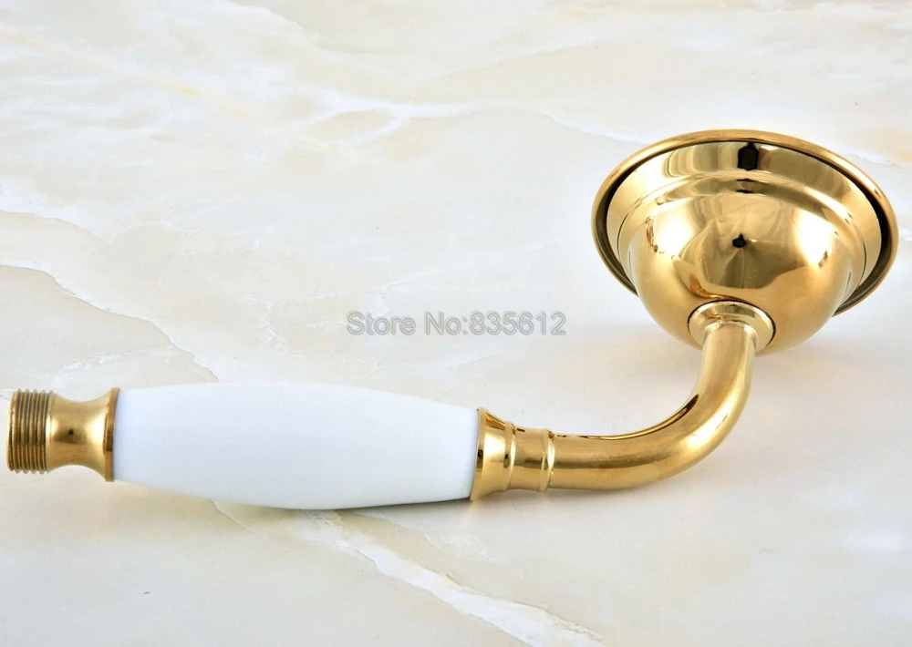

Telephone Style Ceramics Hand Held Bathroom Shower Head / Golden Brass Finish Bathroom Handheld Shower Head Accessory thh049