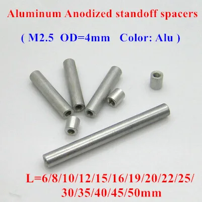 20 шт. алюминиевые стержни M2.5 * 6/8/10/12/15/20/25/30/35 мм|round standoff|standoff spacerscrew screw |
