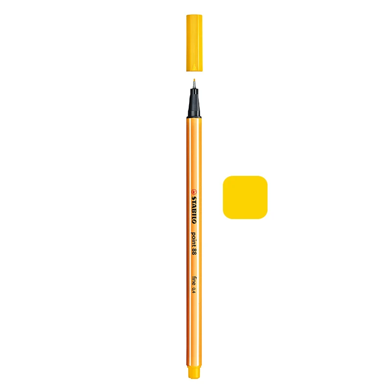 1 шт. Stabilo Point 88 Fineliner 0,4 мм фломастер Профессиональный маркер для рисования лайнер иллюстрация эскизная ручка дизайн - Цвет: yellow