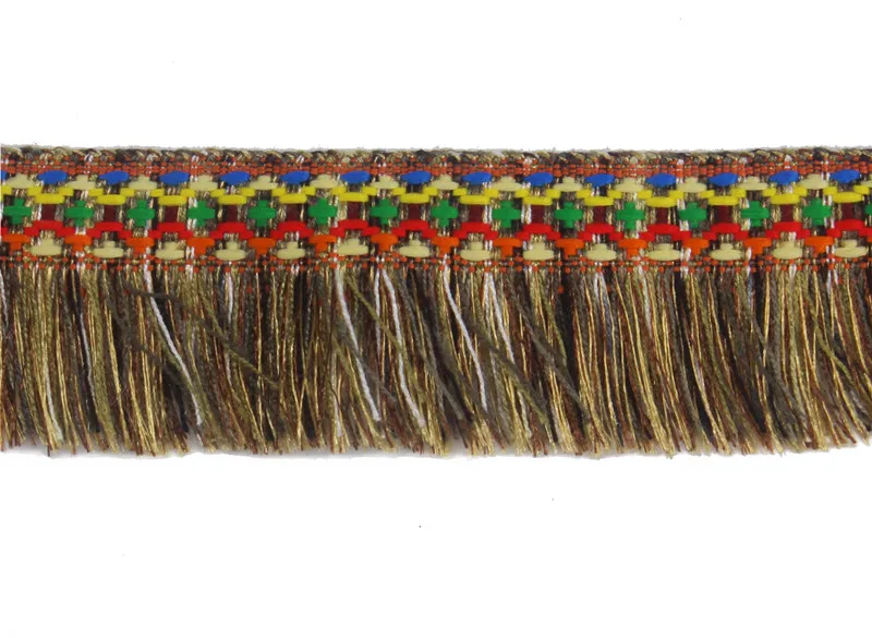 Плетеная коричневая бахрома искусственная ткань вышивка жаккардовая кружевная