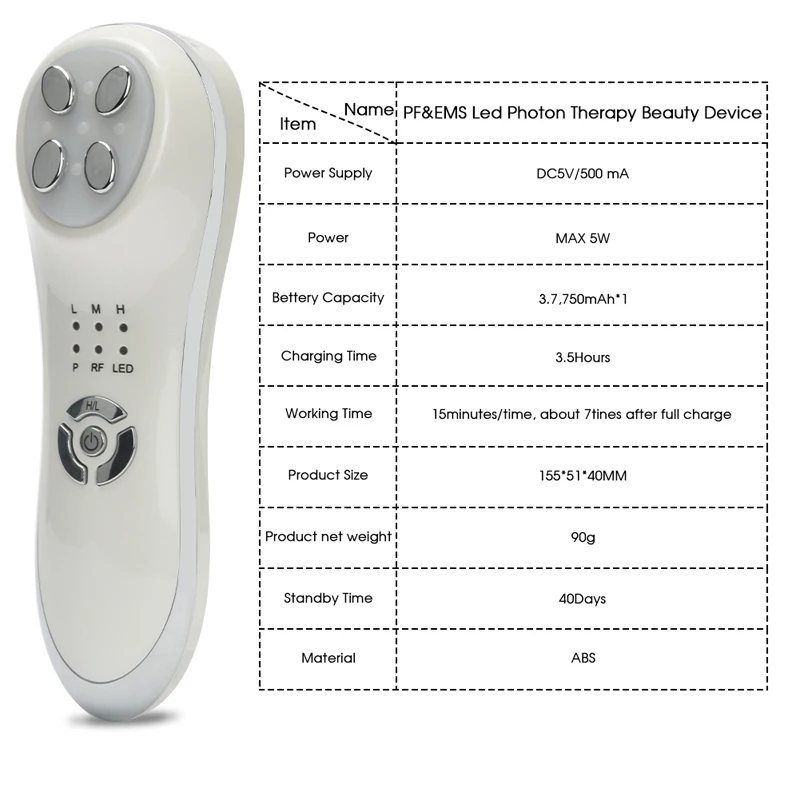 Радиочастотная подъемная машина светодиодный EMS Фотон Электропорация Mesotherapie RF лица тела омоложения кожи массажер