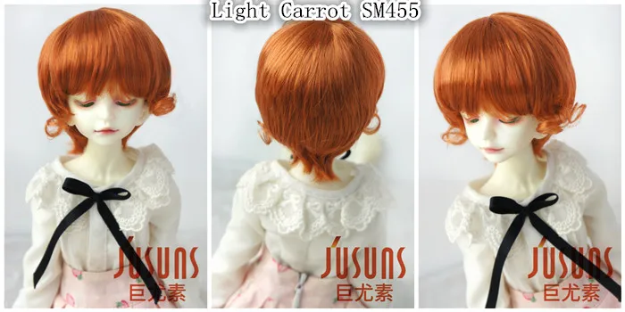 JD459 1/6 1/4 1/3 модные короткие парики BJD для YOSD MSD SD синтетический мохеровый парик Размер 6-7 дюймов 7-8 дюймов 8-9 дюймов кукольные волосы