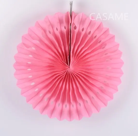 pink 20 см веер бумажные поделки душевые Свадьба Вечеринка День рождения фестиваль папиросная бумага вырезанные бумажные вентиляторы Pinwheels Висячие цветочные розетки - Цвет: pink