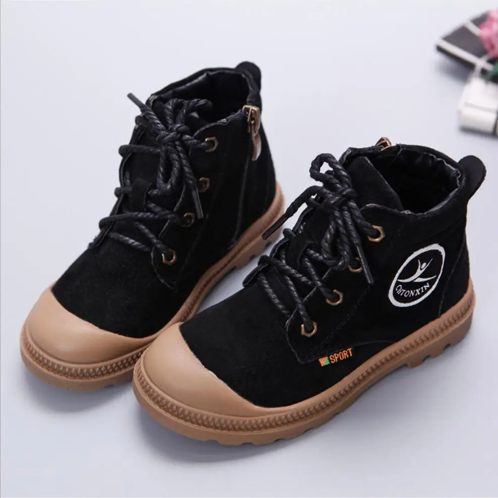 Koovan/детская обувь 2017 г. Весенние новые детские кожаные ботинки Мартенс для