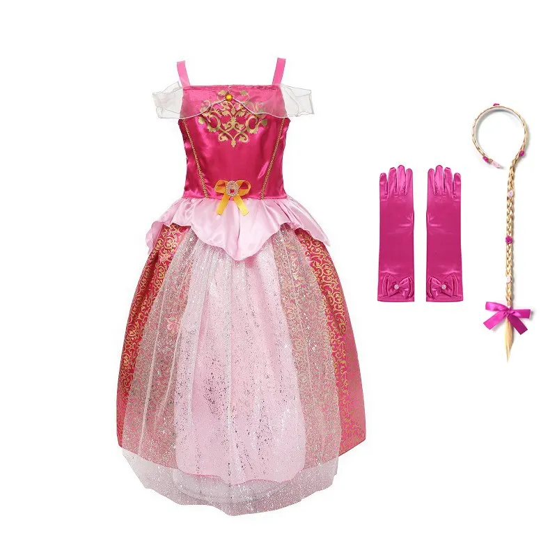 Aurora Dress For Girls Princess Sleeping Beauty Sequined Fancy Up Costume Children Kids Halloween Birthday Party Clothes | Детская