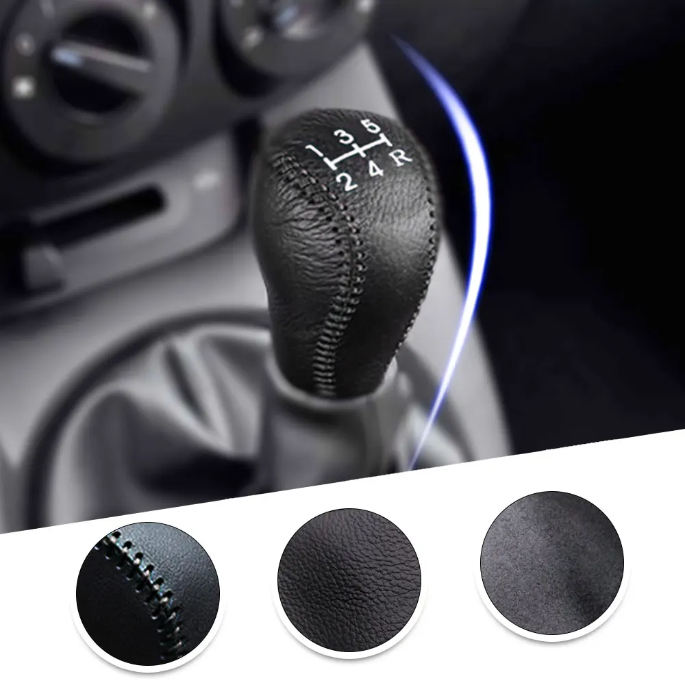 Автомобильный чехол из искусственной кожи для Mazda 3 2011-2013 Mazda 6 2009-2012 чехол для рычага переключения передач рычаг переключения передач аксессуары для интерьера - Название цвета: Black