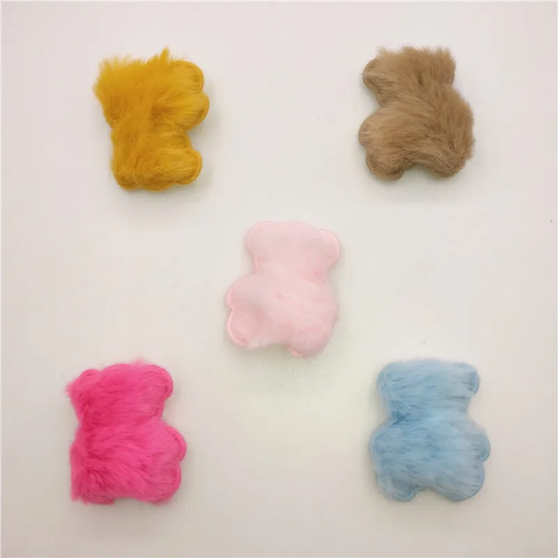 10pcs/lot Furry Felt bear Padded Appliques For Clothes Sewing Supplies DIY Craft Decoration Baby Headwear Accessories | Дом и сад