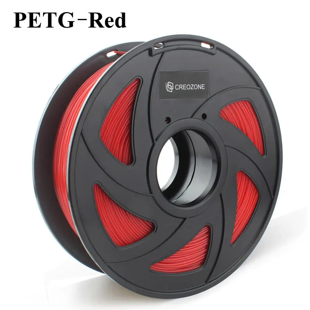 CREOZONE Premium PETG Филамент 1,75 мм 1 кг катушка большая прозрачность и ясность 3d принтер нить питания 7 цветов - Цвет: PETG-Red