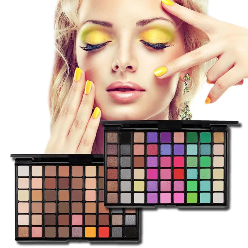 54 Цвета Тени для век женщин и девочек профессиональный макияж тени мерцающие