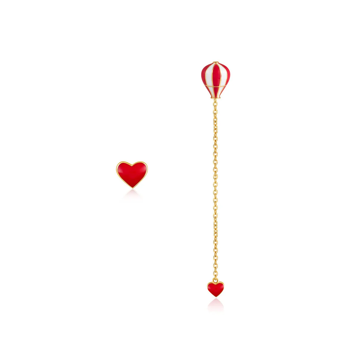 

Daisies 925 Sterling Silver Balloon Dangle Earrings Girl Women Fashion Jewelry Heart Asymmetric Earrings Party Gift