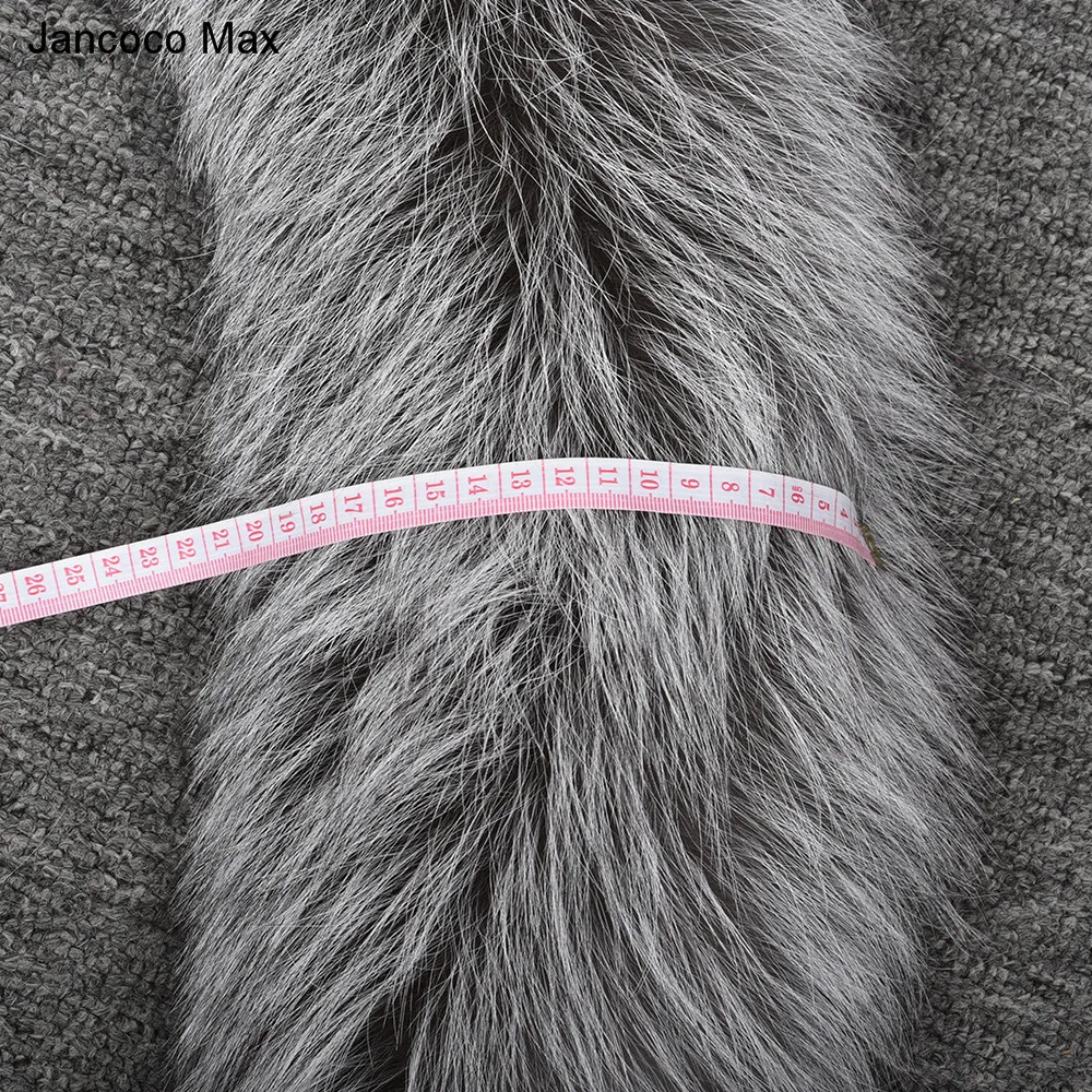 Jancoco Max, новинка, зимний воротник из натурального меха серебристой лисы, высокое качество, модный шарф, шуба, парка, воротники, S7307