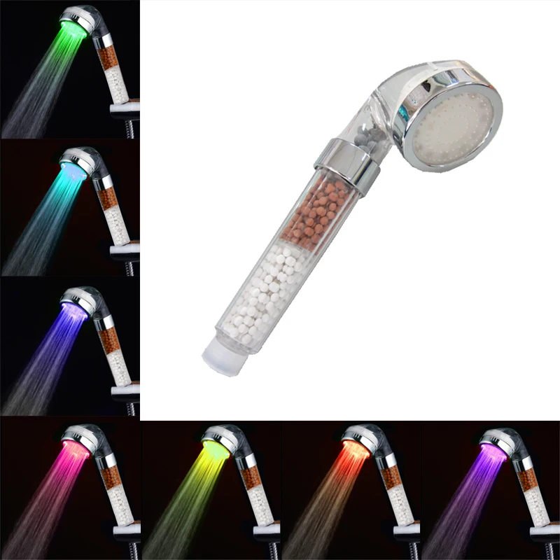 Насадка для душа с турмалиновым эффектом 7 цветов|spa anion|tourmaline spaled shower head |