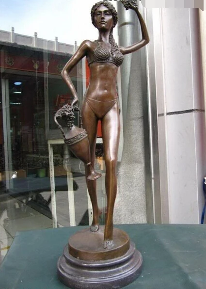 Huij 007943 Западная Чистая Бронза Медь сделанная обнаженная модель belle